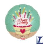 ibrex Round 14" Happy Birthday Cake & candles