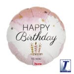 ibrex Round 14" Happy Birthday Pink