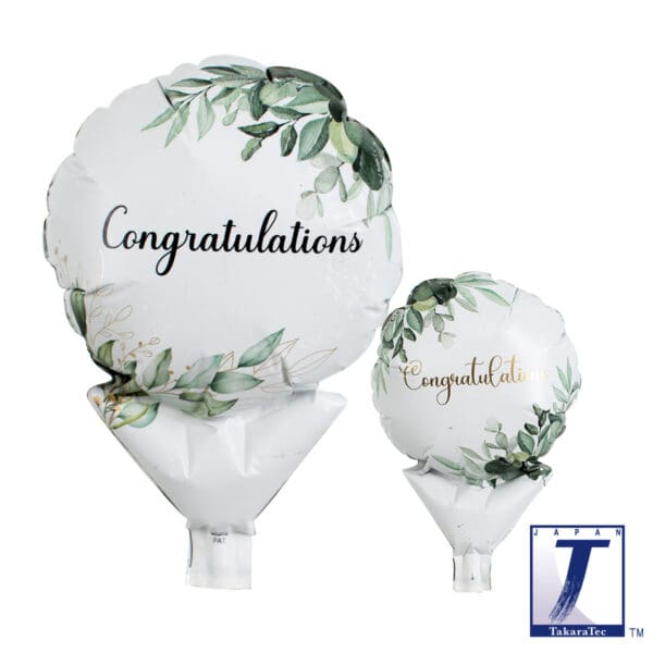 Upright Round 5" Congrats Natural Leaves