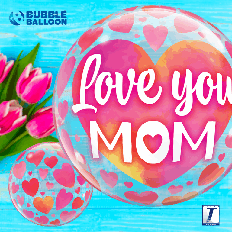 000043 22" Love You Mom Pink